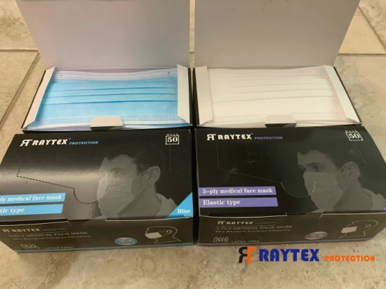 Raytex 11031 귀걸이가 있는 3겹 부직포 안면 마스크, 공장에서 직접 구매 가능